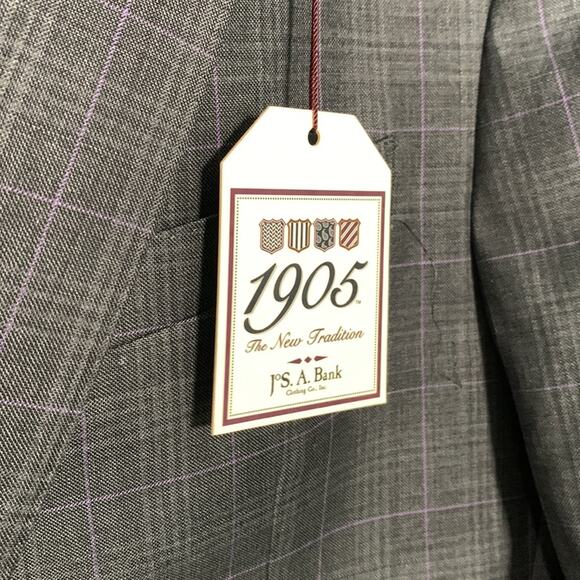 Jos. A. Bank Charcoal Plaid Men's Suit - Picture 2 of 12